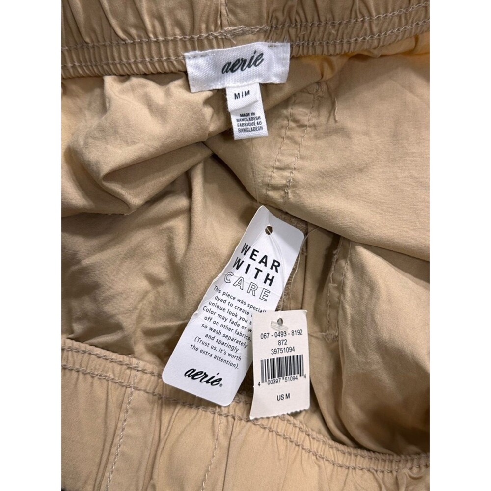 Aerie Avenue Cargo Pant Baggy NEW Khaki Medium Skater Pant Jogger 100% Cotton - Picture 10 of 10